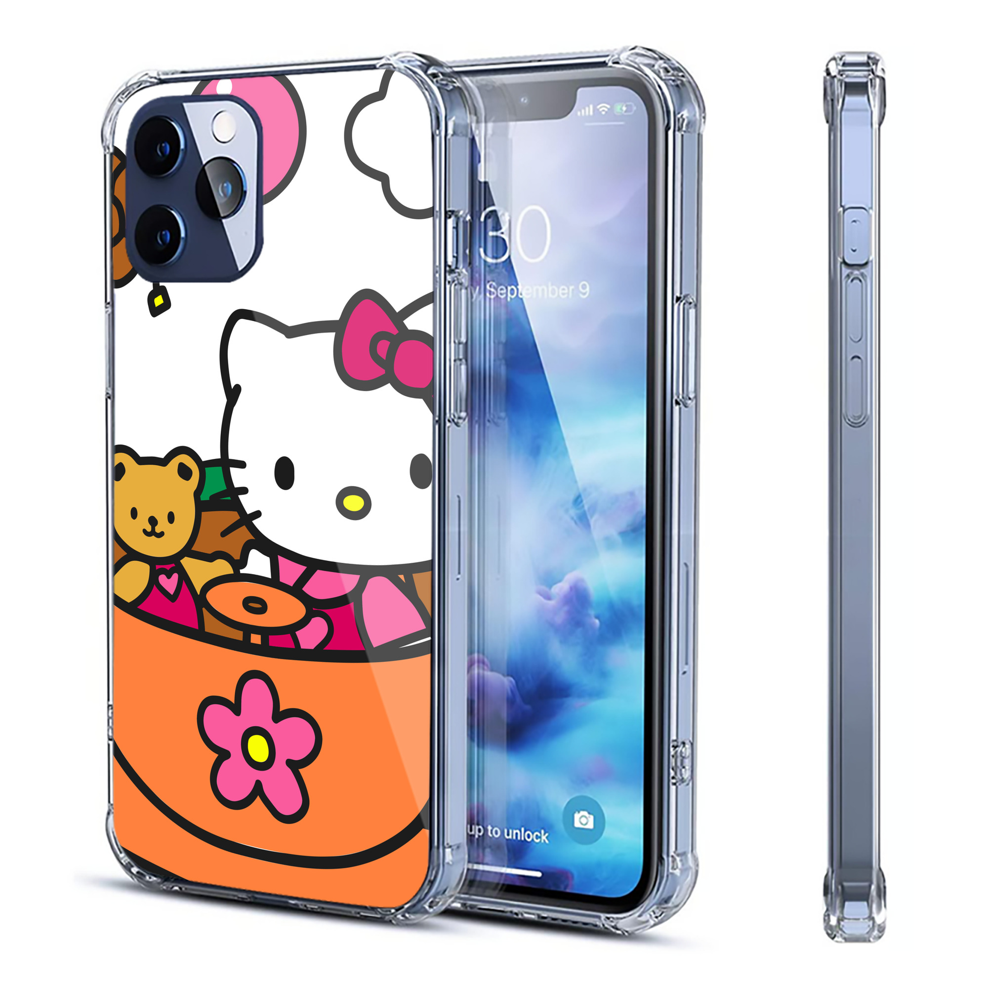 （画像用） Hello Kitty ハローキティ 【iPhone 12シリーズ対応】透明スマホケース（クリアソフトケース）